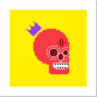 Pixel skull Posters and Art